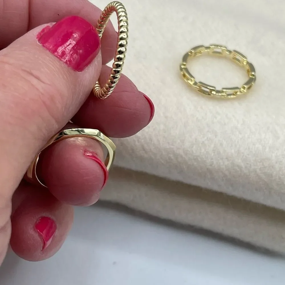 14K gold over sterling silver set of 4 rings
